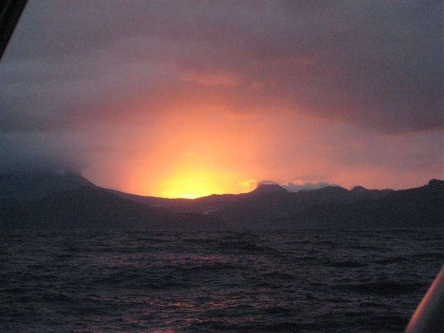 Coucher de soleil sur la Dominique